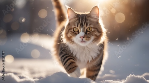 cat in snow