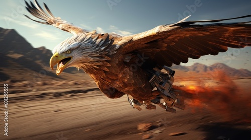 high speed eagle background wallpaper AI generated image © anis rohayati