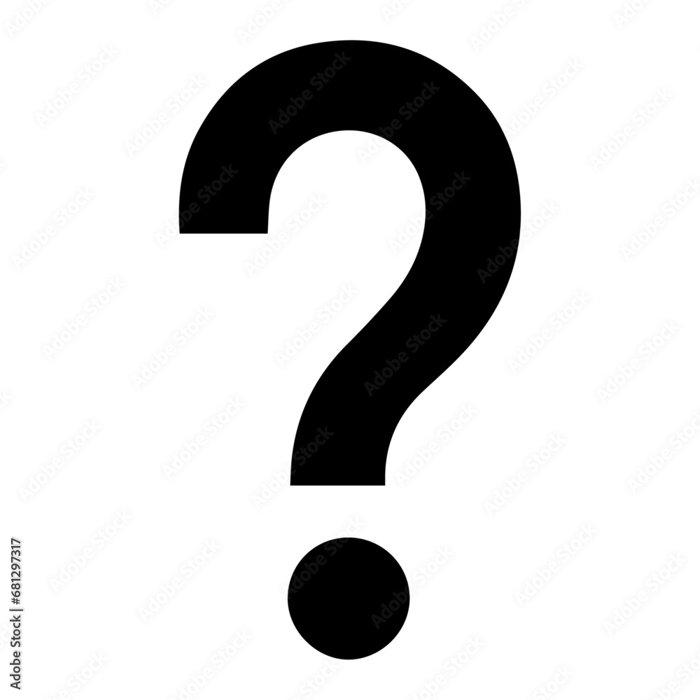 Question mark vector silhouette illustration, question mark icon vector