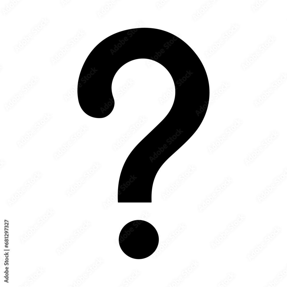 Question mark vector silhouette illustration, question mark icon vector Question mark vector silhouette illustration, question mark icon vector