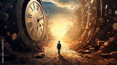 time travel background wallpaper AI generated image #681298731