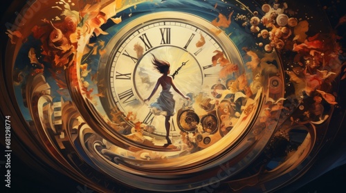 time travel background wallpaper AI generated image