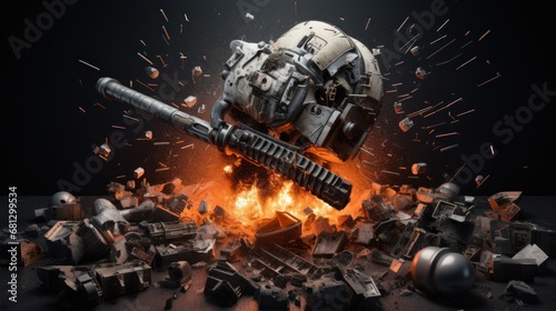modern weapons of destruction background wallpaper AI generated image