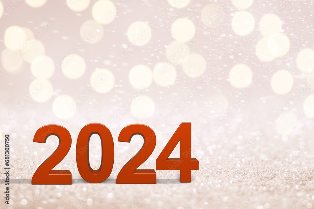 2024 number with lights for new year concept 2024 number with lights for new year concept