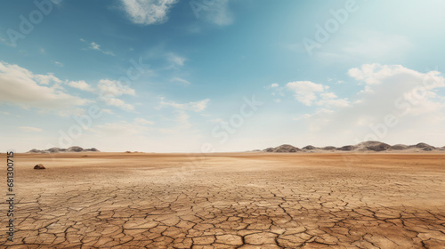 Desert Landscape with Cracked Soil