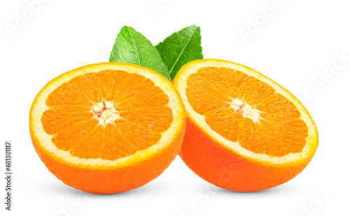 Half orange fruit isolated on transparent png