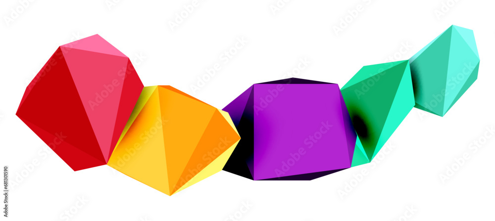 Abstract low poly stone design. Geometric 3d vector design element Abstract low poly stone design. Geometric 3d vector design element