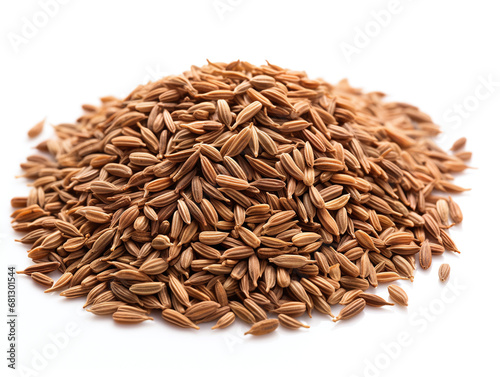 Cumin seeds isolated on white.