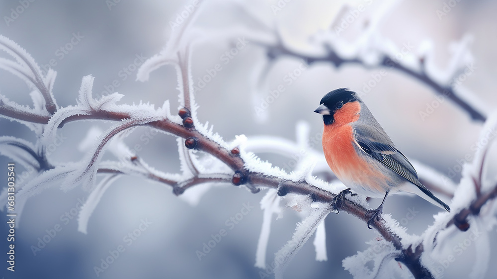 small abstract bird on a branch, winter greeting card greeting background wildlife copy space small abstract bird on a branch, winter greeting card greeting background wildlife copy space