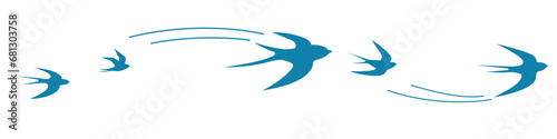 silhouette of flying swallows / vector illustration