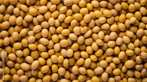 Top view full frame of whole ripe soybean placed together as background.