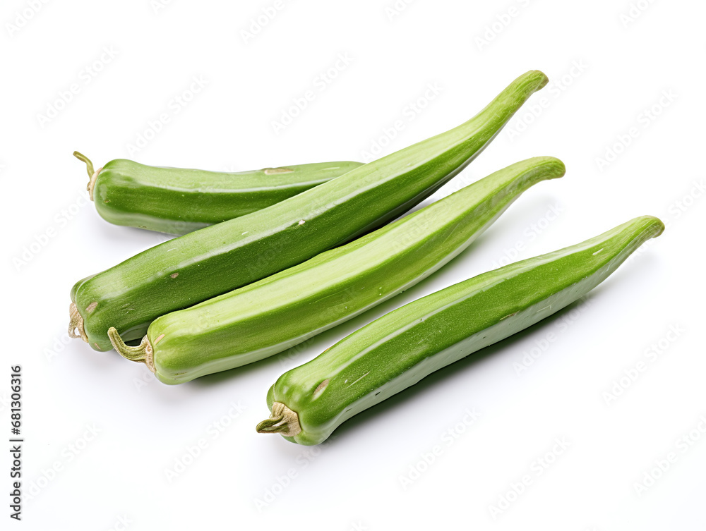 Okra isolated on white. Okra isolated on white.