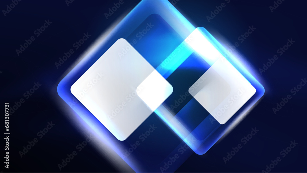 Abstract background landing page, geometric shape illuminated with glowing neon light on dark background. Futuristic city lights concept Abstract background landing page, geometric shape illuminated with glowing neon light on dark background. Futuristic city lights concept
