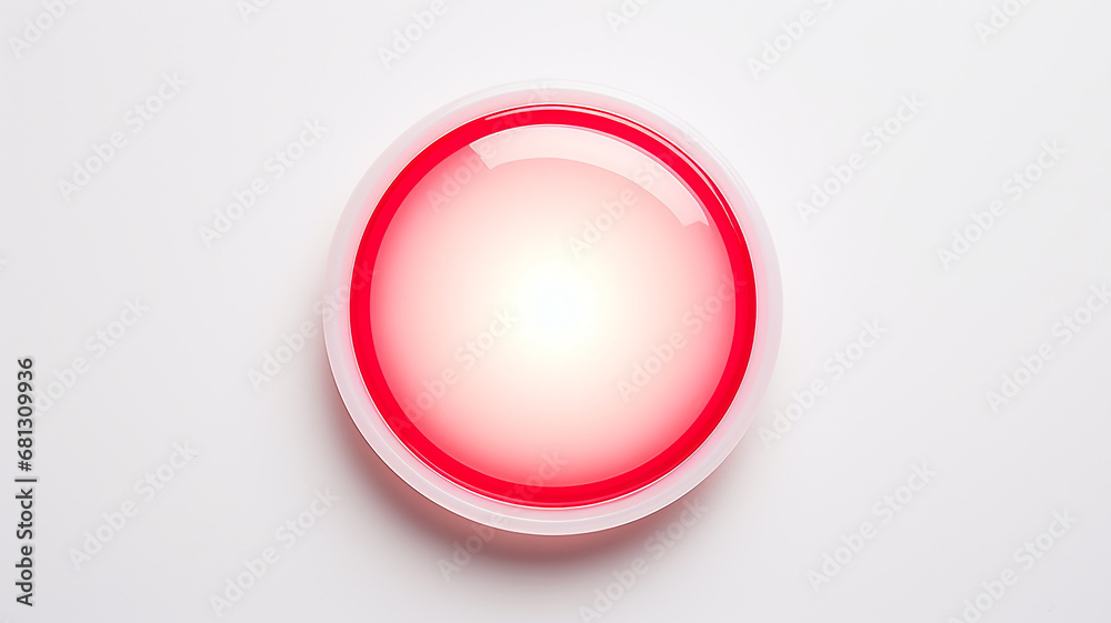 red light fluorescent button isolated on the background of computer graphics website design