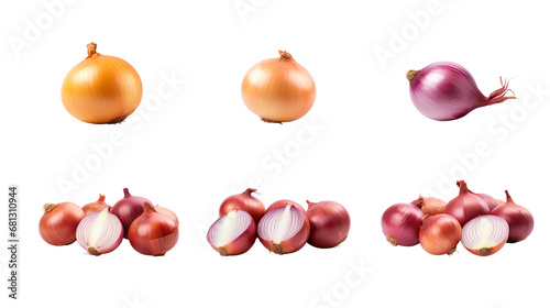 Collection of PNG. Onion isolated on a transparent background.