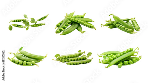 Collection of PNG. Pea isolated on a transparent background.