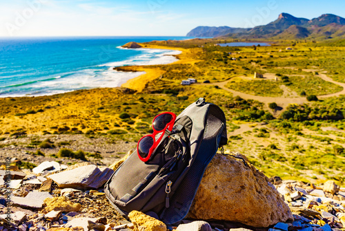 Coast landscape with summer walk equipment, Spain.