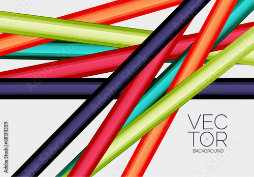 Abstract color straight lines vector background