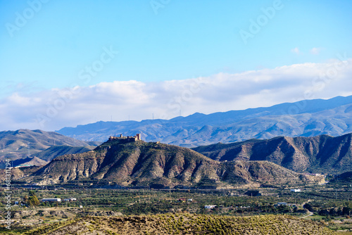 Castle on hill, Tabernas desert, Spain