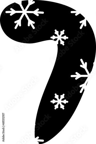 snowflake alphabet number seven 7 © Attachai