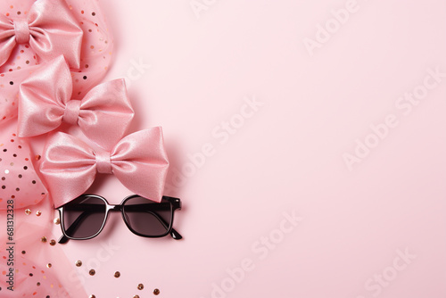 pink bow and pink ribbon