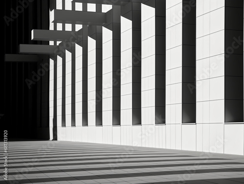 Urban Geometry Through Minimalist Lines and Shadows