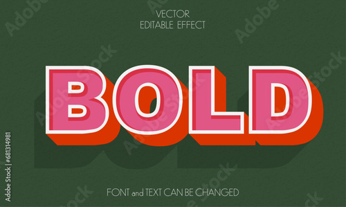 ECTOR editable text effect. VINTAGE PINK BOLD text effect