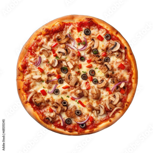delicious pizza isolated on white PNG transparent background