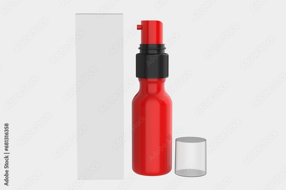 Cosmetic Bottle with Pump Mockup Isolated On WHite Background. 3d illustration Cosmetic Bottle with Pump Mockup Isolated On WHite Background. 3d illustration