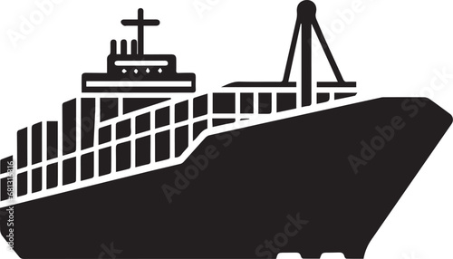 Cargo Ship Vector Logo Icon also Symbol