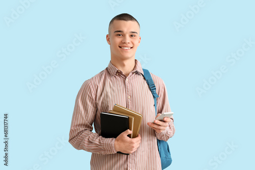 Male student with backpack,...