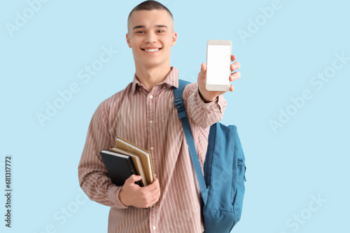 Male student with backpack,...