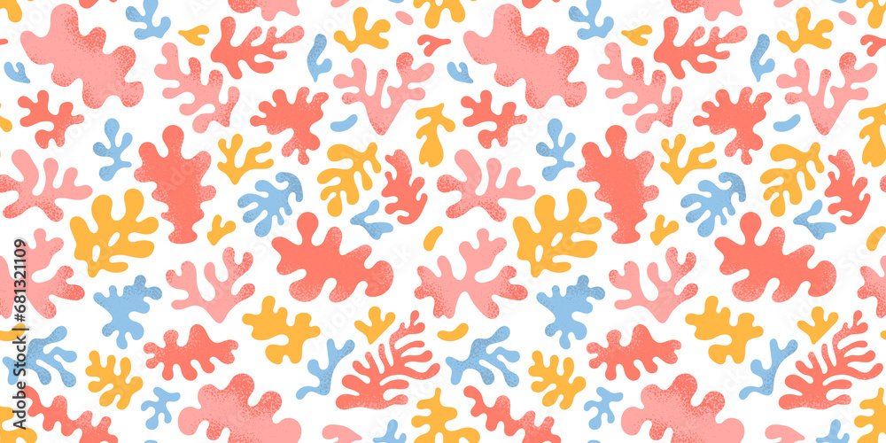 Abstract plant leaf art seamless pattern with colorful freehand doodle collage. Organic leaves cartoon background, simple nature shapes in vintage pastel colors.
Abstract plant leaf art seamless pattern with colorful freehand doodle collage. Organic leaves cartoon background, simple nature shapes in vintage pastel colors.