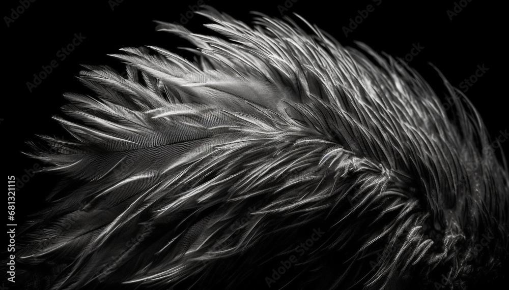 Sharp quills and fluffy feathers showcase peacock elegance in mid air generated by AI Sharp quills and fluffy feathers showcase peacock elegance in mid air generated by AI