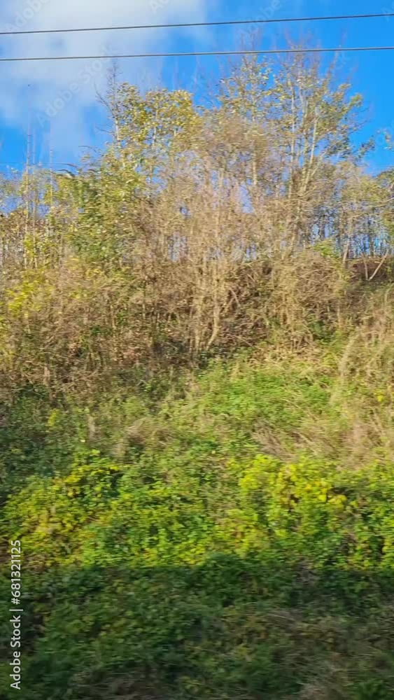 Side Window View During Train Travel to London city of England