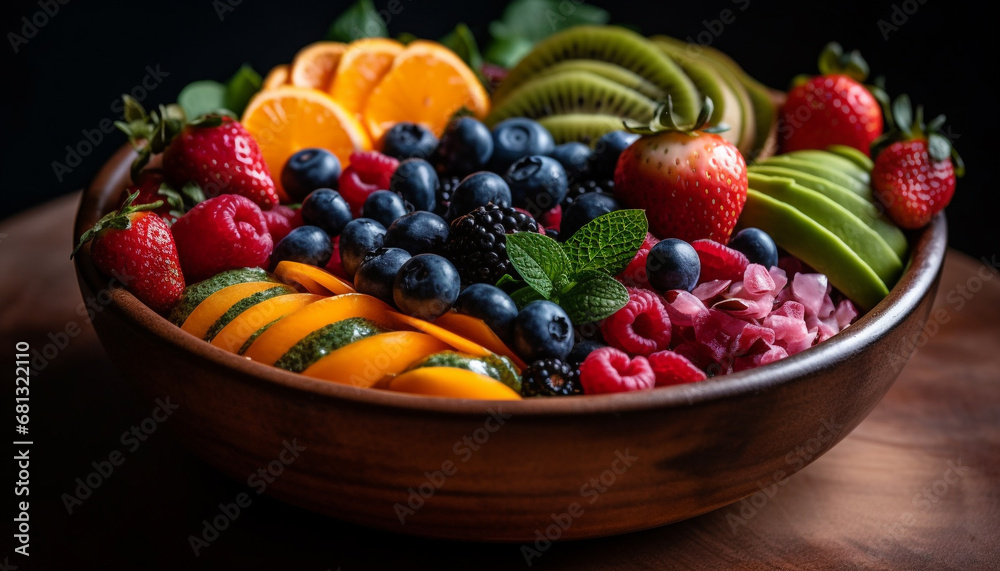 Organic berry fruit salad a healthy, gourmet summer refreshment generated by AI Organic berry fruit salad a healthy, gourmet summer refreshment generated by AI