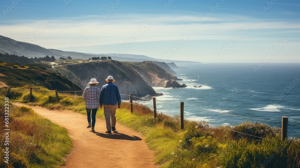 Coastal Trail with Couple Walking