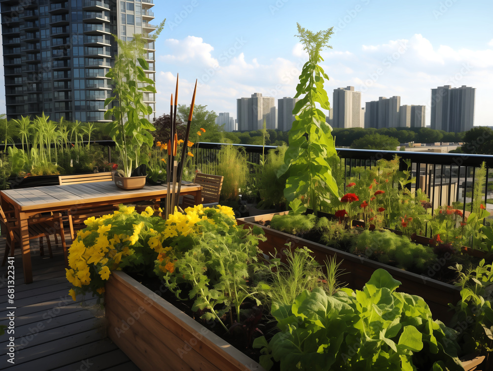 Fototapeta premium Growing Your Own Food in the Heart of the Urban Landscape