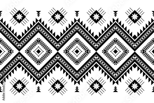 Seamless pattern, Navajo tribe. Native American ornaments, Southwestern national decorating style, Mexican blankets, rugs, sarongs, dresses, curtains, pillows and shawls. White background.