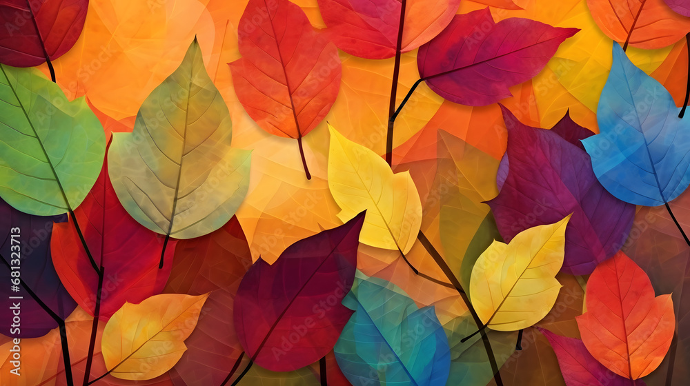 autumn leaves background - created with