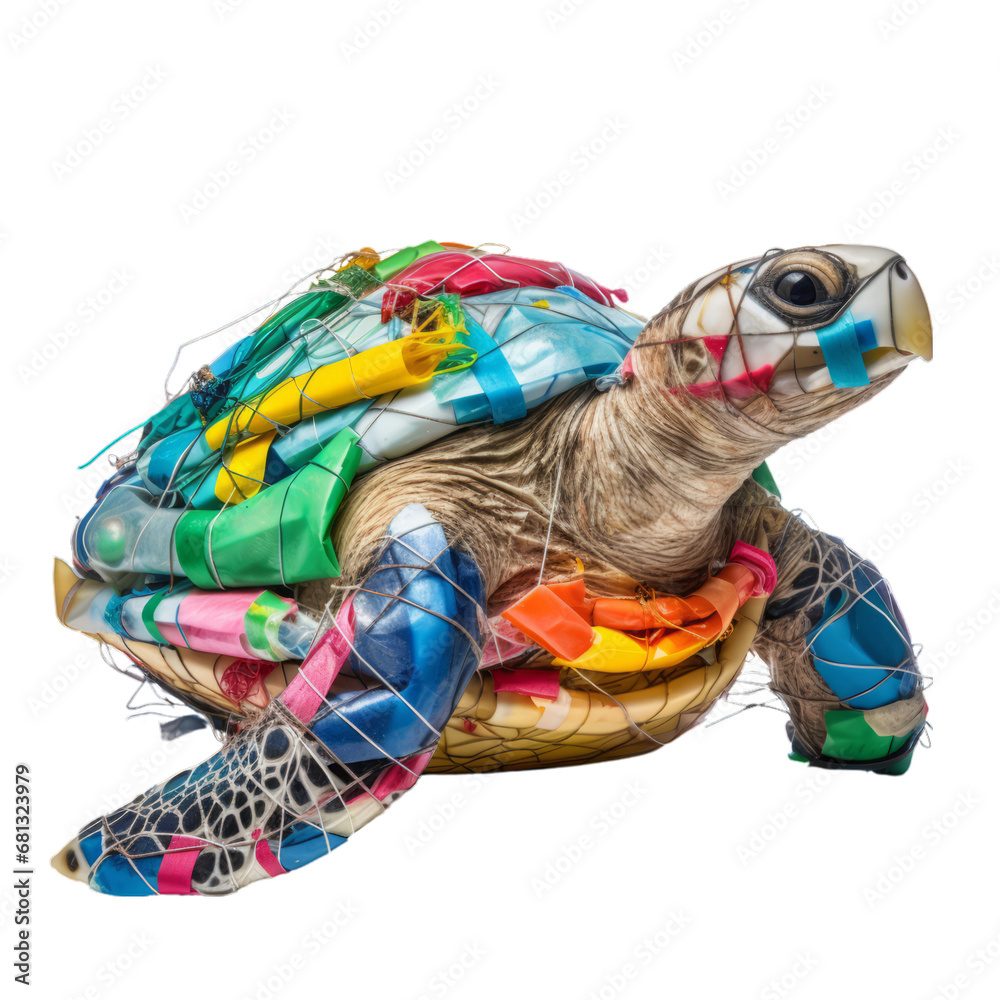 A Colorful Fabric Turtle with Intricate Stitching and Playful Design . Transparent background cutout. PNG file