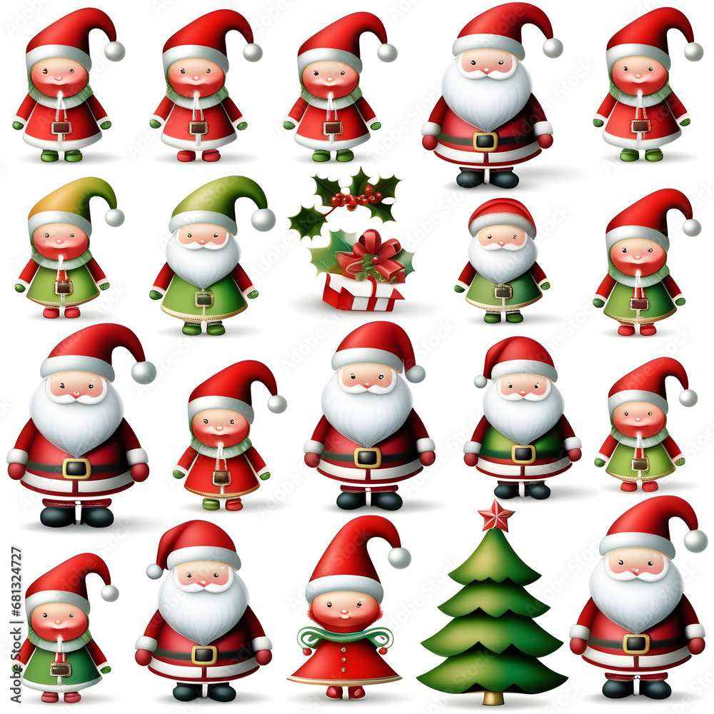 Christmas trees and Santa, Generating AI