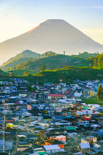 panorama at dieng banjarnegara, java indonesia