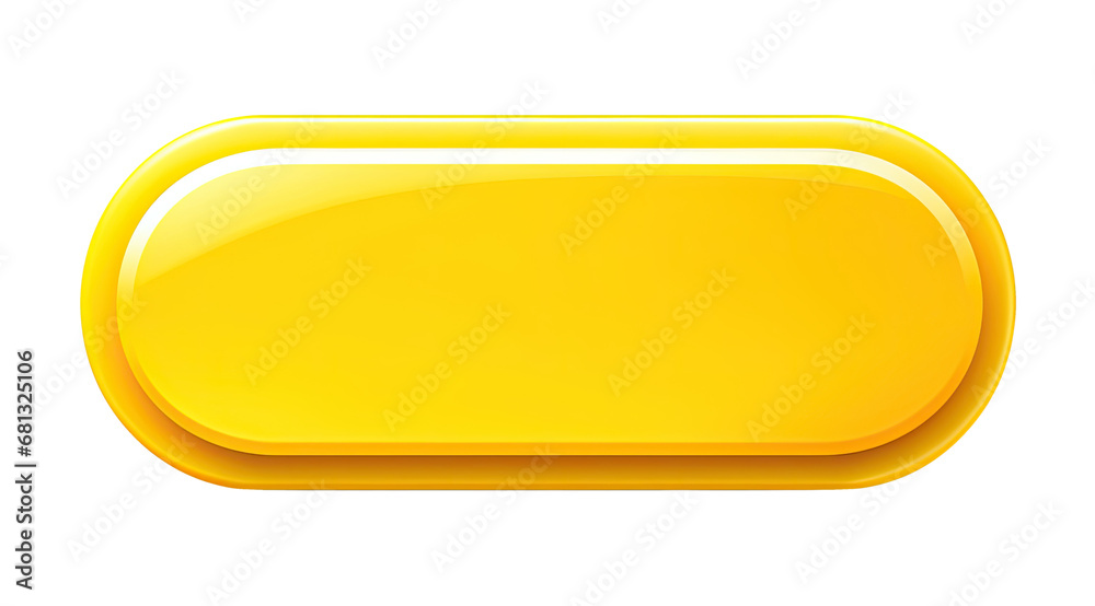 Illustration of blank yellow web button isolated on transparent background - obrazy, fototapety, plakaty 