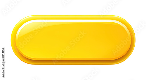 Illustration of blank yellow web button isolated on transparent background photo