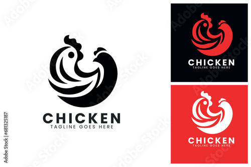chicken logo design template for agro farm