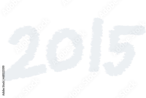 Digital png illustration of white 2015 number on transparent background