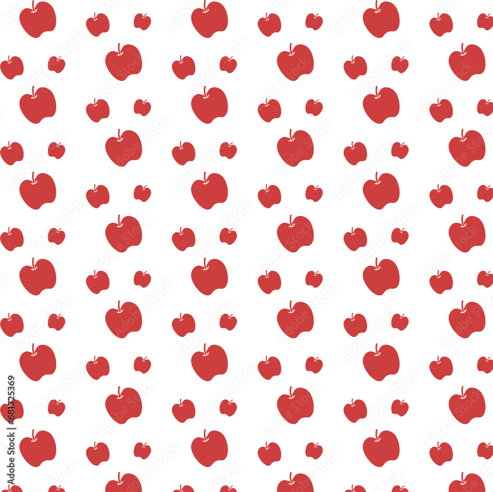 Digital png illustration of rows of red apples on transparent background