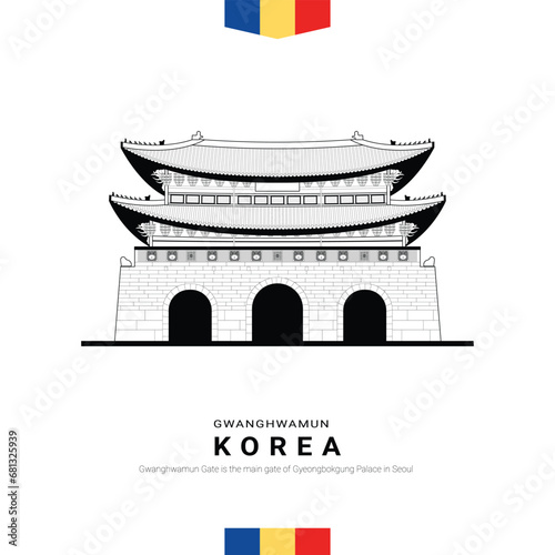 Gwangwhamun gate, south korea building landmark.