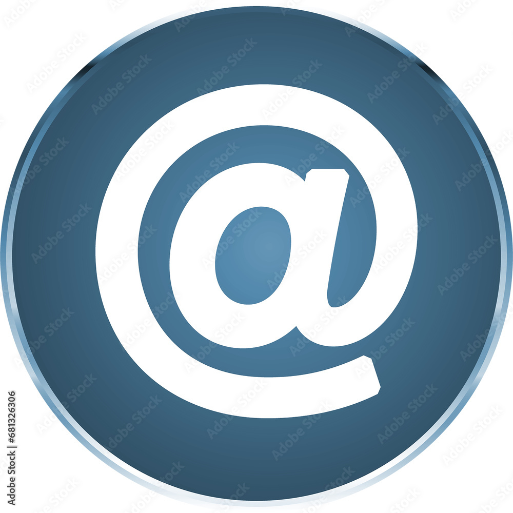 Digital png illustration of blue circle with mail symbol on transparent background